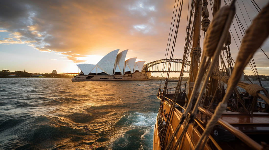 ### Majestätische Sydney Oper: Ein architektonisches Meisterwerk am Hafen